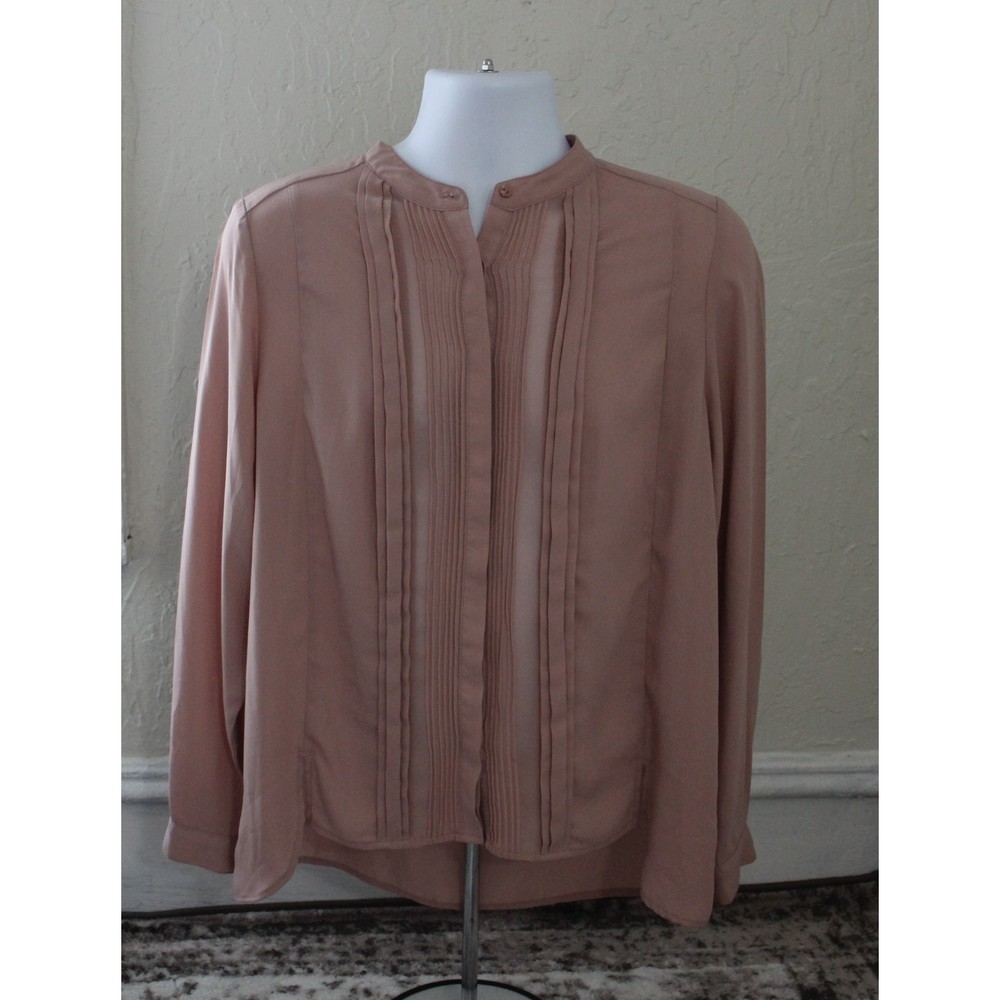 Adrianna Papell Light Brown Women's Button down Blouse Size Large